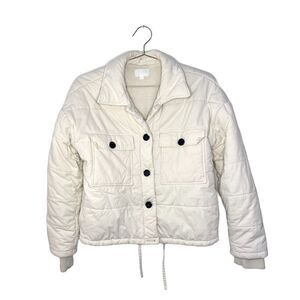 Every Point Collar Long Sleeve Button Front Puffer Jacket
